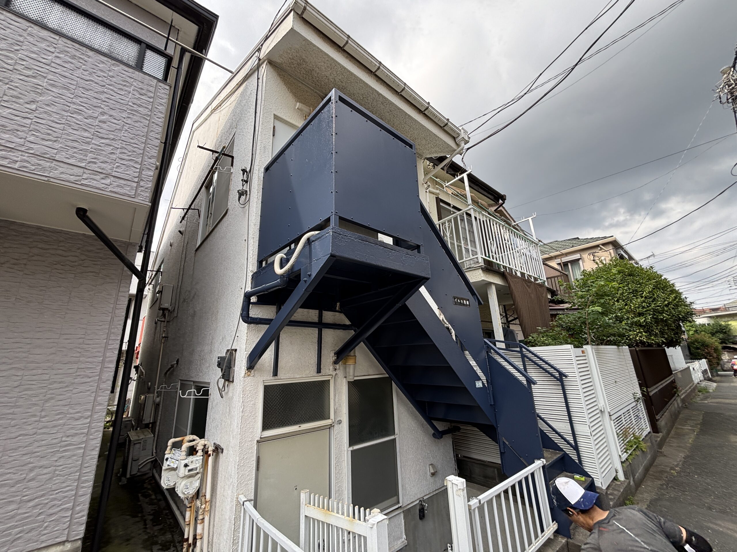 【18万円】港南区H様　アパート鉄骨階段塗装（2機）